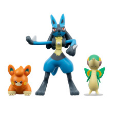 Pokémon Battle Figures 3-Pack - Bevat 2-Inch Snivy, Pawmi en 3-Inch Lucario