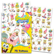 Spongebob Schwammkopf Temporäre Tattoos für Kinder und Erwachsene - 75 Tattoos für Partytüten