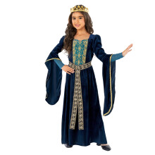 Disfraz Medieval Princesa Azul para Niña Vestido Renacentista Halloween