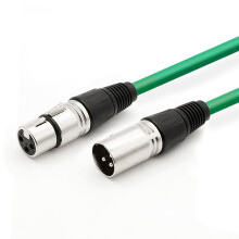 DREMAKE Cavo XLR da 15 Metri - Cavo Bilanciato 3Pin XLR Maschio a XLR Femmina per Microfono, Palco, Studio - Verde