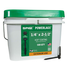 SPAX 1/4" x 2-1/2" Außen-Wascherkopf Holzlagerschrauben Powerlags Torx T-Star (500 Stk)