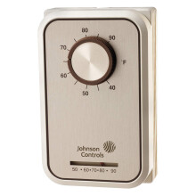 Termostato de Pared Johnson Controls T26S-18C, Calefacción y Refrigeración, Simple, Doble Cambio, 40-90 F