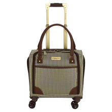 London Fog Cambridge 15" 8-Wheel Under the Seat Bag, Olive Houndstooth