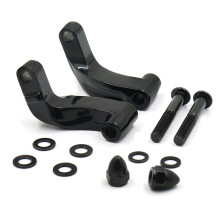 SMT- Svart Aluminium Legering Speglar Monteringsadapter För Harley Fat Bob Softail Dyna