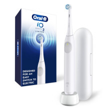 Cepillo de dientes eléctrico recargable Oral-B iO Series 2, blanco puro, con 1 cabezal y estuche de viaje