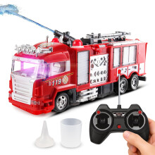 Liberty Imports Camion dei Pompieri RC Elettrico Controllo Radio con Luci e Suoni, Pompa Acqua Funzionante