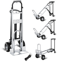 BSMTEK Carrello Pieghevole 4 in 1, Carrello Mano Convertibile da 1000lbs con Ruote e Cinghie, Carrello Pesante per Traslochi