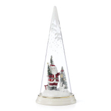 Lenox Figurine, Ljusande Tomte med Lykta, Porslin, Innesluten i Glas, Juldekorationer, Julpynt Inomhus (1-Pi