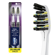 Oral-B Pulsar Charcoal, Batteriebetriebene elektrische Zahnbürste, 2er-Pack weiche Zahnbürsten