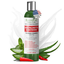 Saw Palmetto & Cayenne Shampoo, Tjocknande schampo för tunt hår, utan sulfater. Tillverkat i USA