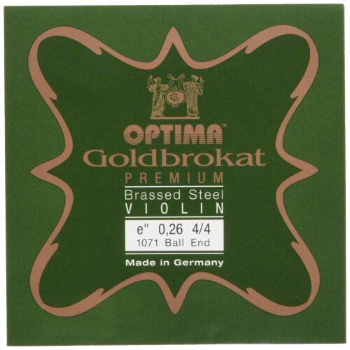 Optima Gold Bro Cut Premium Brass Violin Strings E-Wire (0.26 Ball End)