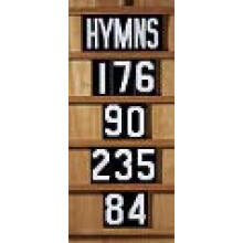 Gifts Of Faith Hymn Board Siffror - Inkluderar 5 uppsättningar av siffror (0-9) och ordet "HYMNER", Svart