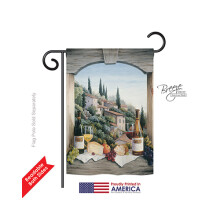 Breeze Decor 67024 Wine Window 2-Sided Impression Garden Flag - 13 x 18.5 in.