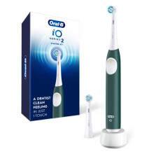 Oral-B iO Series 2 Oplaadbare Elektrische Tandenborstel Starter Kit, Bosgroen met 2 Borstels - Automatische Druksensor