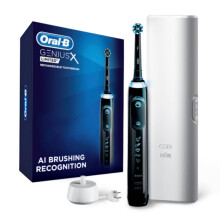 Spazzolino Elettrico Ricaricabile Oral-B Genius X Limited con 1 Testina di Ricambio, Custodia da Viaggio, Nero