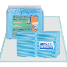 MILDPLUS Einweg-Bettunterlagen 36'' X 36'' Extra große Inkontinenzunterlagen für Erwachsene, Senioren, Kinder und Tiere (30 Stück)