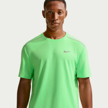 (M, Green/Silver) Nike Mens Miler Swoosh Reflective Detail T-Shirt