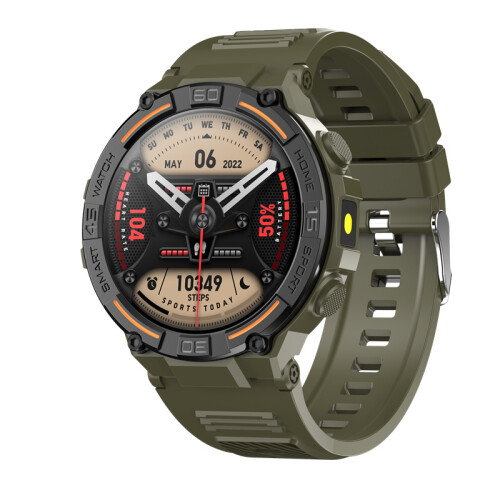 (Black) HW50 Bluetooth-Compatible Waterproof HD Screen Talking Watch for Android & iOS - New 2