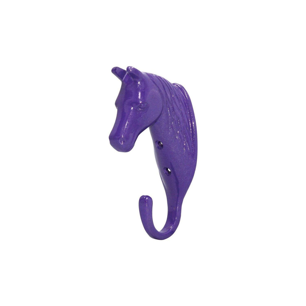 Photos - Climbing Gear  Perry Equestrian Horse Head Single Stable/Wall Hook(One Size, Purple)
