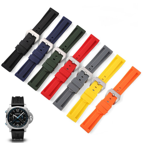 (Red, 22mm) Interchangeable Silicone Straps Compatible for Panerai Watches 1