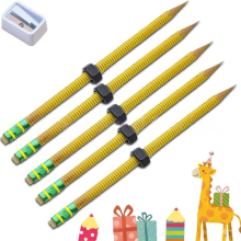 Lot de 5 crayons à enfiler pour TDAH, crayons lestés en bois à enfiler pour écrire et se tourner, stylo anti-stress.