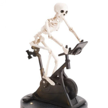 Squelette à vélo/voiture - Décoration amusante et effrayante - Figurine de squelette statique pour intérieur et extérieur