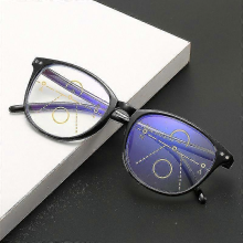 Unisex-Lesebrille mit Blaulichtfilter und Multifokusgläsern für den täglichen Gebrauch (+2)