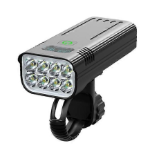 Fahrradvorderlicht, 8000 Lumen superhell, 8 LEDs, 5200 mAh Akku, USB-aufladbar, Leistungsanzeige und 5