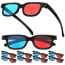 10 Stück 3D-Filmbrillen Rot-Blau 3D-Brillen Flach – 3D-Brillen im einfachen Stil für 3D-Filme und -Spiele – GSLA