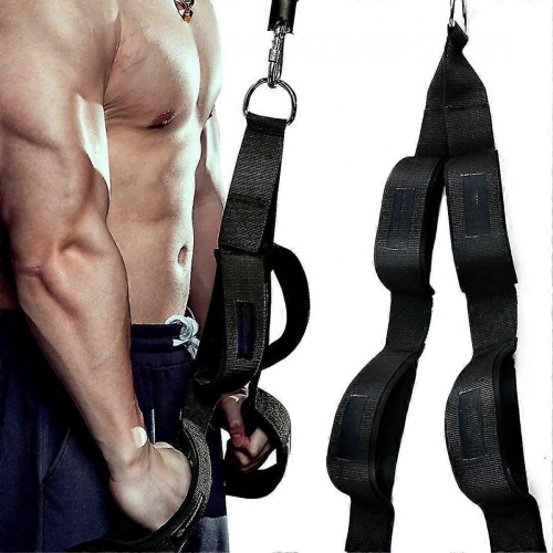 Tricepskabel met 2 handgrepen, triceps pull-down touw voor push-downs, crunches en facepulls.