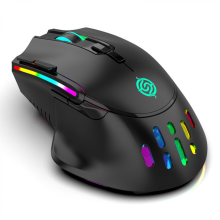 Draadloze gamingmuis, ergonomische gamingmuis voor laptops, zwart