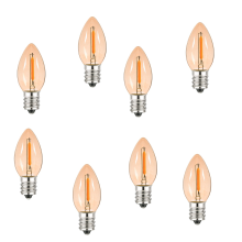 C7 LED-kaarslamp E14, 0,5W (equivalent aan 5W), amberkleurige LED-filamentlamp E14 kandelaar, 2200K warm wit, niet dimbaar, verpak