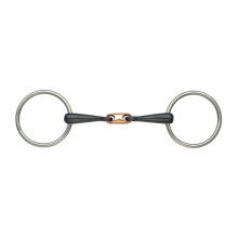 (5.5in, Black/Silver) Shires Copper Lozenge Horse Snaffle Bit