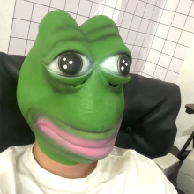 Sarjakuva Pepe Surullinen Sammakko -naamio Cosplay Realistinen Halloween Baari Hauska Naamiaiset Eläinpäähineet Eläintarhan Rekvis