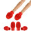 (Red) 2pcs Silicone Drum Stick Caps - Practice Tips, Mute Damper, Protective Cover 10