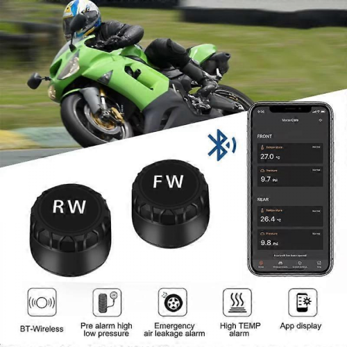Σύστημα παρακολούθησης πίεσης ελαστικών TPMS μοτοσικλέτας 2 αισθητήρων Bluetooth 4 1