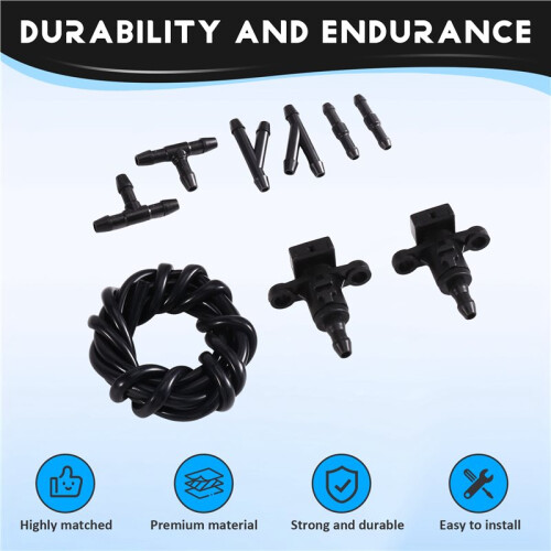 1Pair Front Windshield Washer Nozzle W/Hose TYI Connectors Kit for   MD11 2012-2016 986303X000 98630-3X900 2