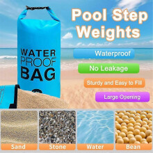 (Blue) Pool Step Weights, Pool Ladder Weights for Above Ground Pools, Waterproof Sand Bags for Pool Steps 1
