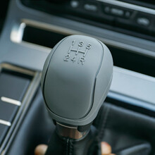 (Beige) Non-Slip Silicone Gear Shift Knob Cover for Automobiles - Enhanced Grip Handle Case
