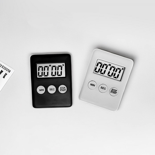 Thin LCD Digital Screen Kitchen Timer Square Cooking Count Up Countdown Alarm Magnet Clock