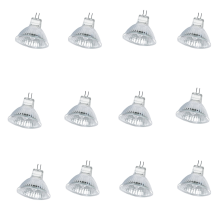 12 Pack Dimmable 12v 20w Mr16 Halogen Bulb 2700k Warm White Gu5.3 2 Pin (mr16-20w-12p)