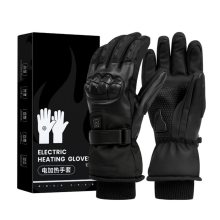 Heated Gloves With Knuckle Protection Heated Warm Skin Leather Touch Screen Motorcycle Gloves Rechargeable Gloves Riding For Men And W