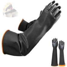 Gants en latex rsistant aux produits chimiques gants de protection longs en caoutchouc de scurit industrielle, gants noirs rsistants,