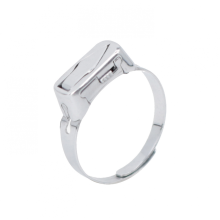 Adjustable men's ring, multifunctional, stainless steel, silver, 16x22mm