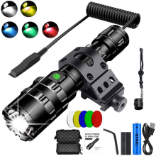Torcia LED professionale ad alta luminosità per caccia, tattica, notturna, ricaricabile tramite USB, impermeabile, modello L2, ide
