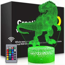 Giocattoli di dinosauri, lampada notturna a forma di dinosauro 3D per bambini