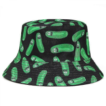 Cappello a secchiello Pickle Rick in cotone, nuovo cappello da pescatore Rick, cappello da pescatore americano in cotone stampato,