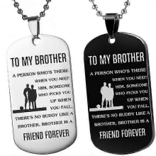Collana "A mio fratello" con ciondolo in metallo con scritta, regalo d'amore ispiratore, nuovo arrivo.