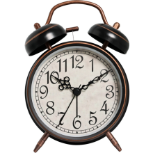 Sveglia potente per adulti con sonno pesante, silenziosa al quarzo senza ticchettio con retroilluminazione e doppia campana.
