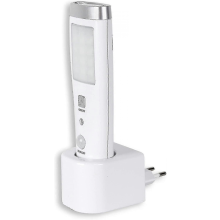 Torcia con rilevatore di presenza - Angolo di rilevamento 60 - 15 LED - Ricaricabile - Caricabatterie a induzione wireless - Bat